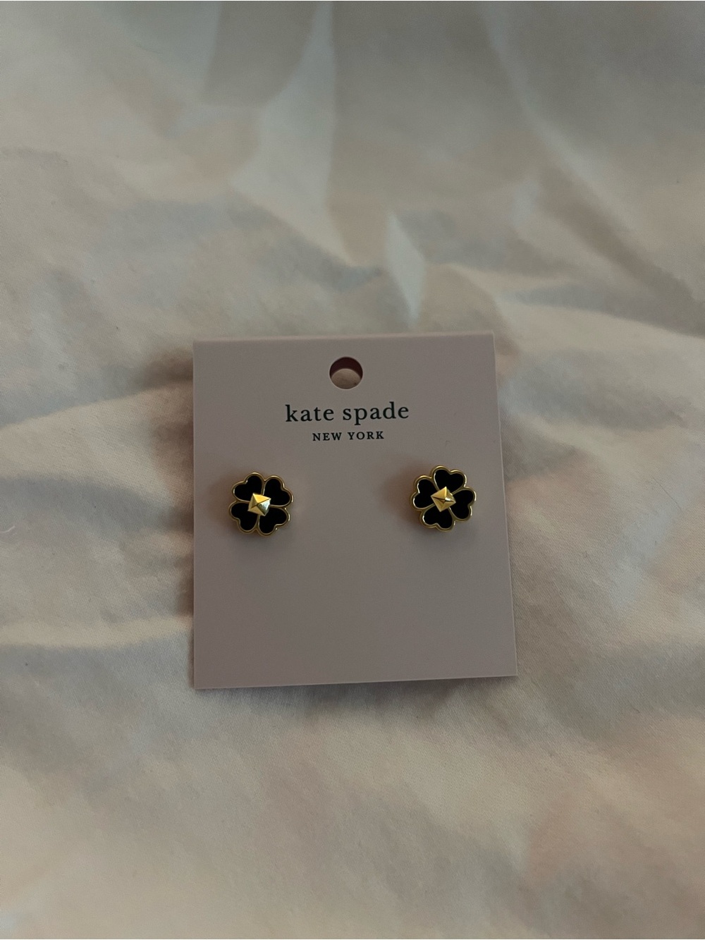 kate spade black flower earrings